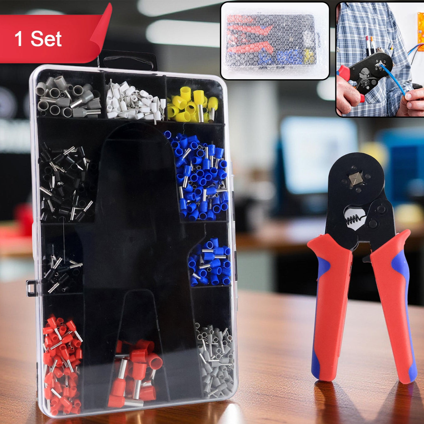 Approx 1200 Piece Ferrule Crimping Tool Kit Set - Happy Price - Image 1