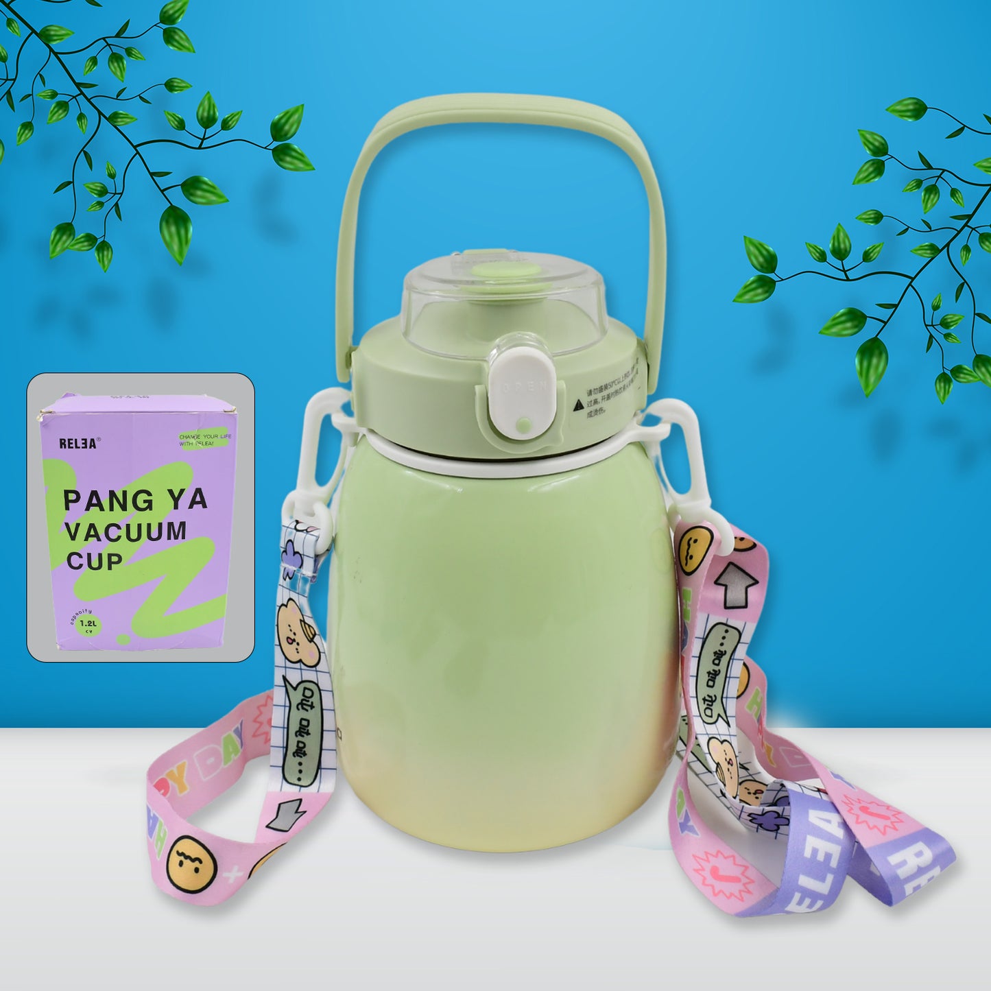 Stainless Steel Mug  Bottle Vacuum Insulated Cup With Handle (1200 Ml) - Happy Price - Image 2