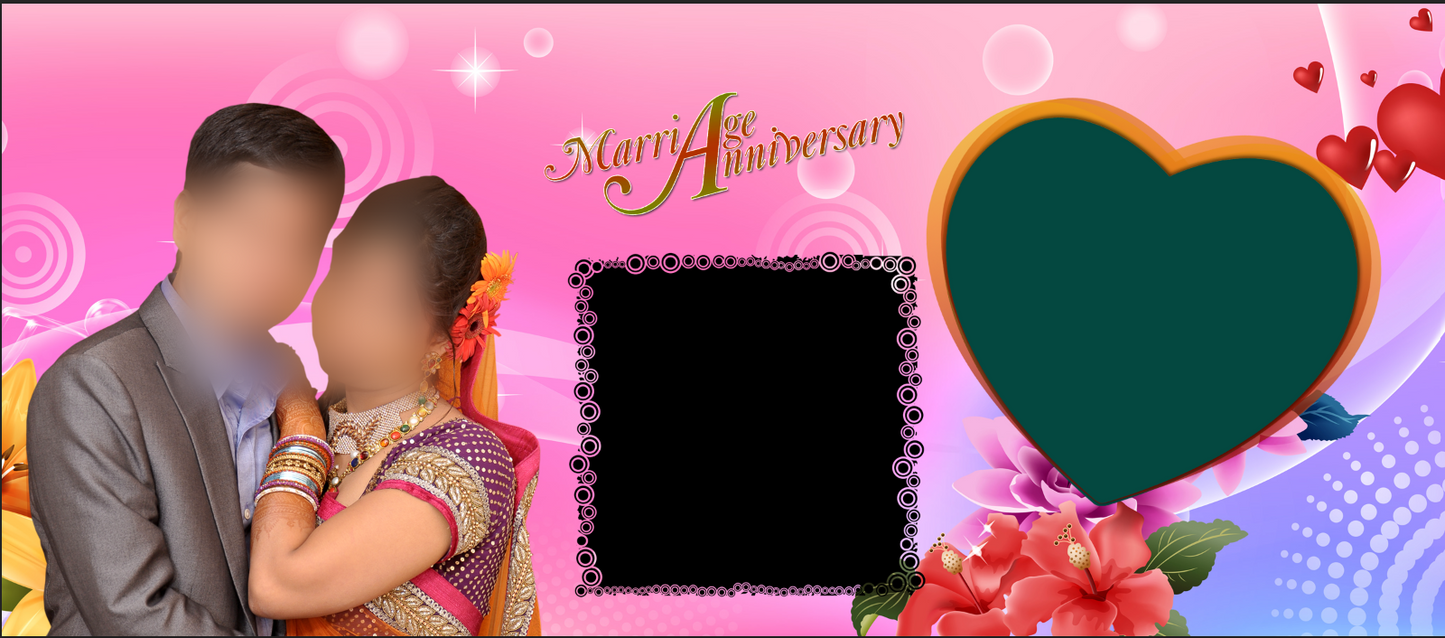 Pink Floral Heart Anniversary – Custom Photo Print Ceramic Mug (11oz) - Personalized 3-Photo Collage Gift