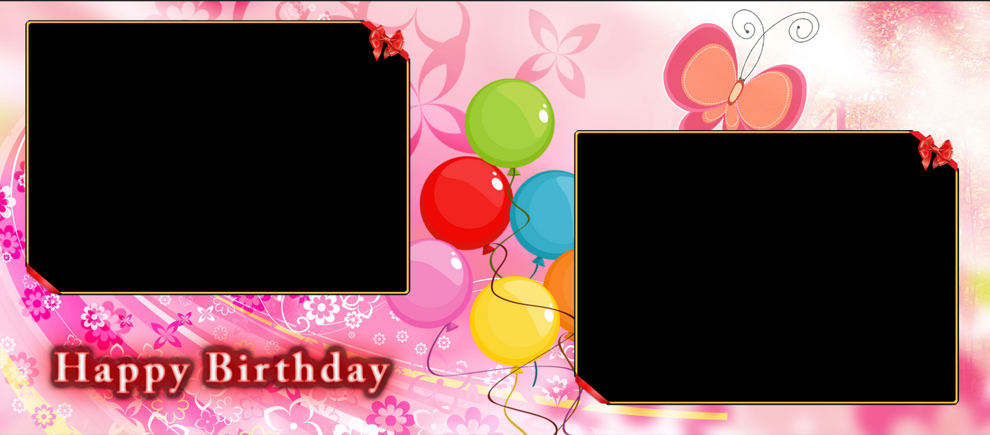 Pink Balloons & Butterfly – Custom Photo Print Ceramic Mug (11oz) - Dual Photo Personalized Gift