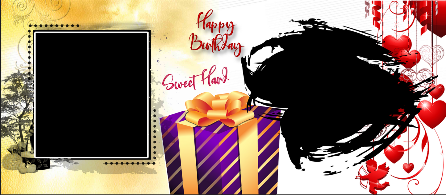 Sweetheart Gold & Hearts – Custom Photo Print Ceramic Mug (11oz) - Personalized Gift Dual Picture