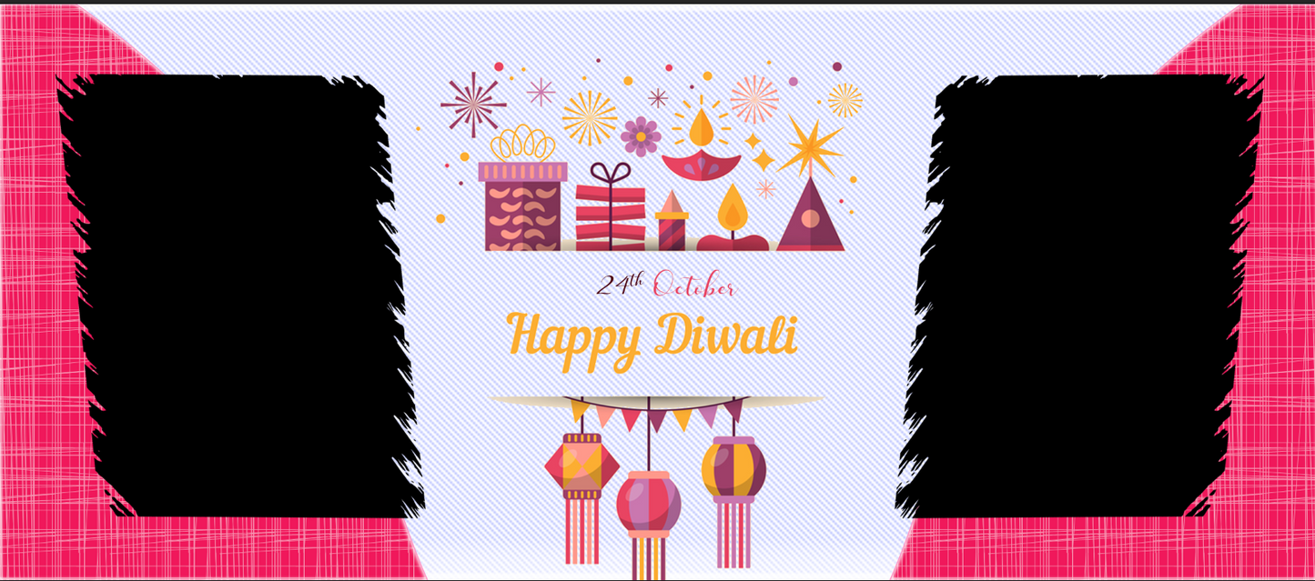 Festive Sparkle Diwali – Custom Photo Print Ceramic Mug (11oz) - Personalized Gift 2 Picture Collage