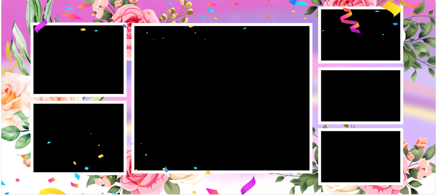 Pink Rose Confetti – Custom Photo Print Ceramic Mug (11oz) - Personalized 6-Photo Gift