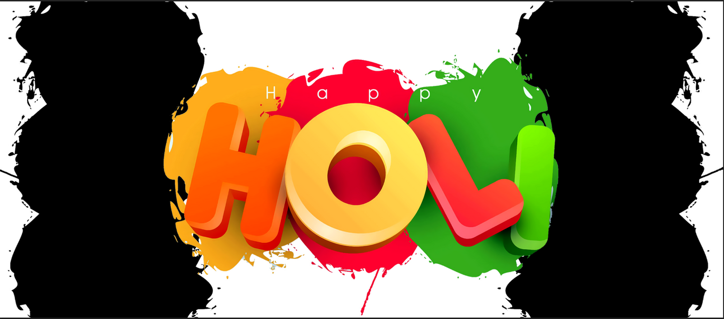 Vibrant Happy Holi Splashes – Custom Photo Print Ceramic Mug (11oz) - Personalized 2-Photo Design