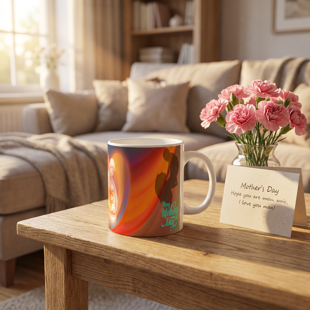 Eternal Mother's Love – Custom Photo Print Ceramic Mug (11oz) - Personalized Gift Fade-Resistant