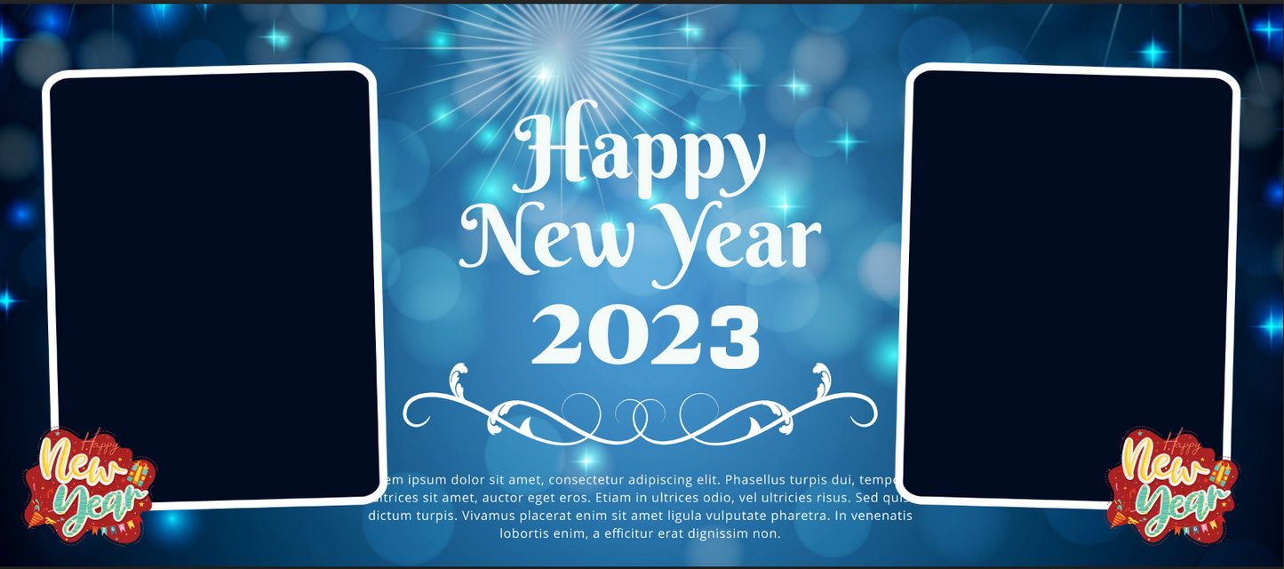 Blue Bokeh Celebration – Custom Photo Print Ceramic Mug (11oz) - Personalized Gift with 2 Photo Slots