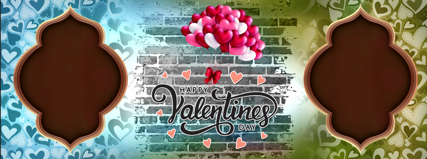 Romantic Balloons & Brick – Custom Photo Print Ceramic Mug (11oz) - Dual Photo Personalized Gift