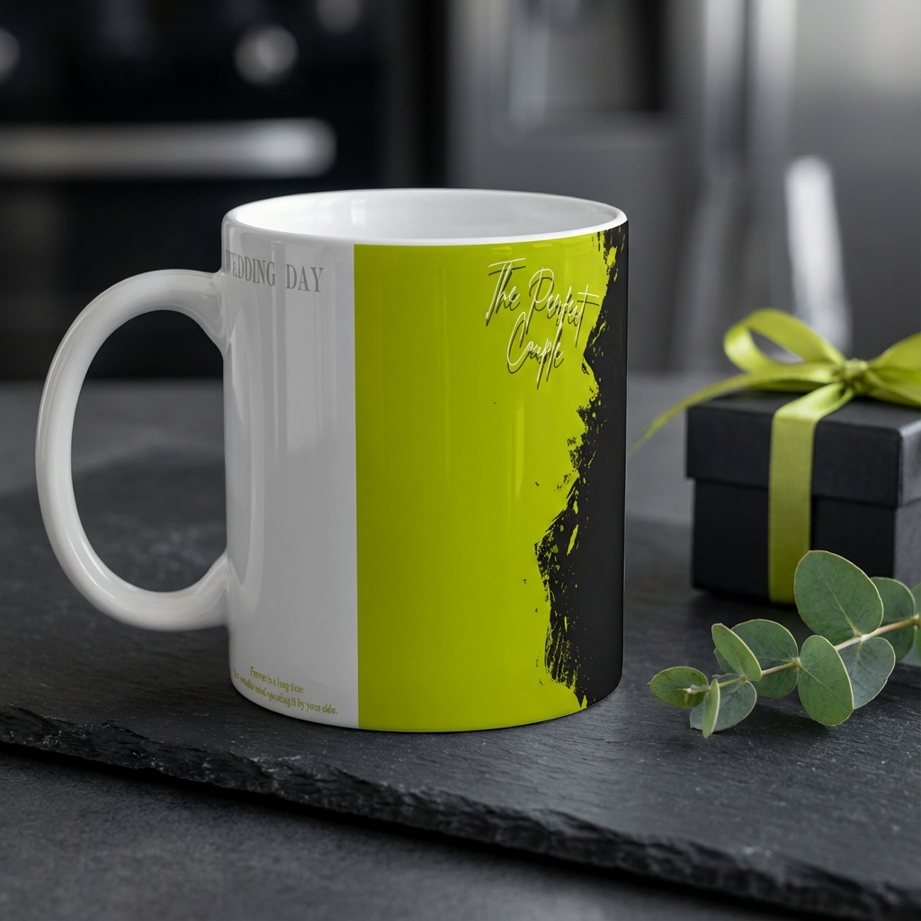 Urban Splatter Love – Custom Photo Print Ceramic Mug (11oz) - Personalized Gift for Couples