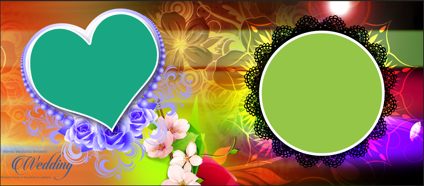 Royal Floral Romance – Custom Photo Print Ceramic Mug (11oz) - Dual Frame Wedding Keepsake