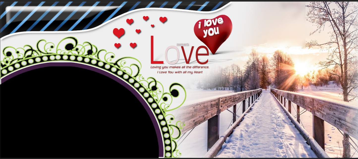 Winter Love Bridge – Custom Photo Print Ceramic Mug (11oz) - Personalized Gift for Couples
