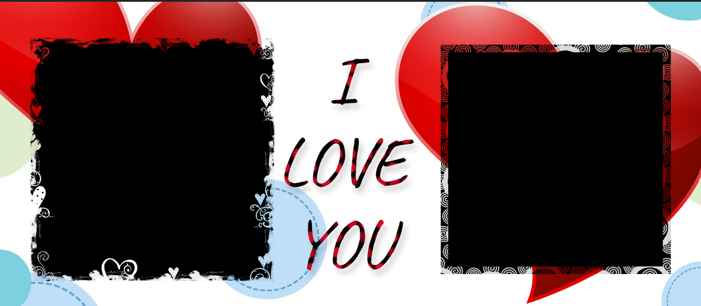 Romantic Hearts Dual Frame – Custom Photo Print Ceramic Mug (11oz) - Personalized Gift with 2 Photo Slots