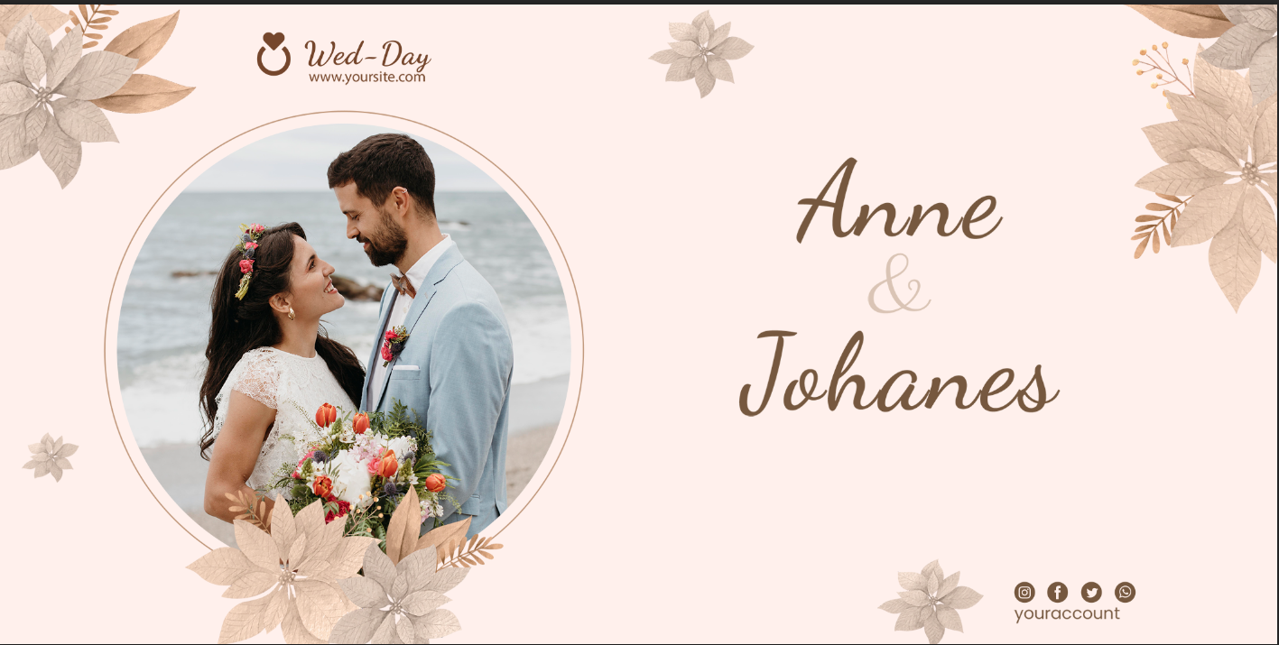 Rustic Beige Floral – Custom Photo Print Ceramic Mug (11oz) - Personalized Wedding Gift