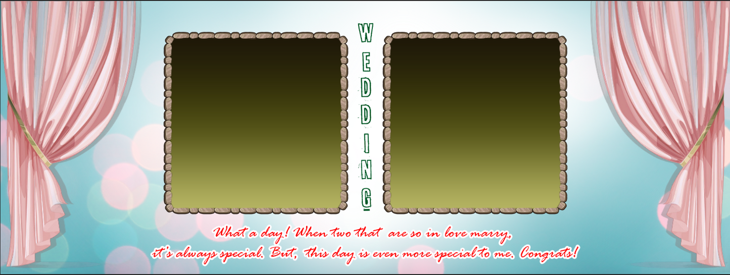 Pink Curtain Wedding Tribute – Custom Photo Print Ceramic Mug (11oz) - Dual Photo Frames