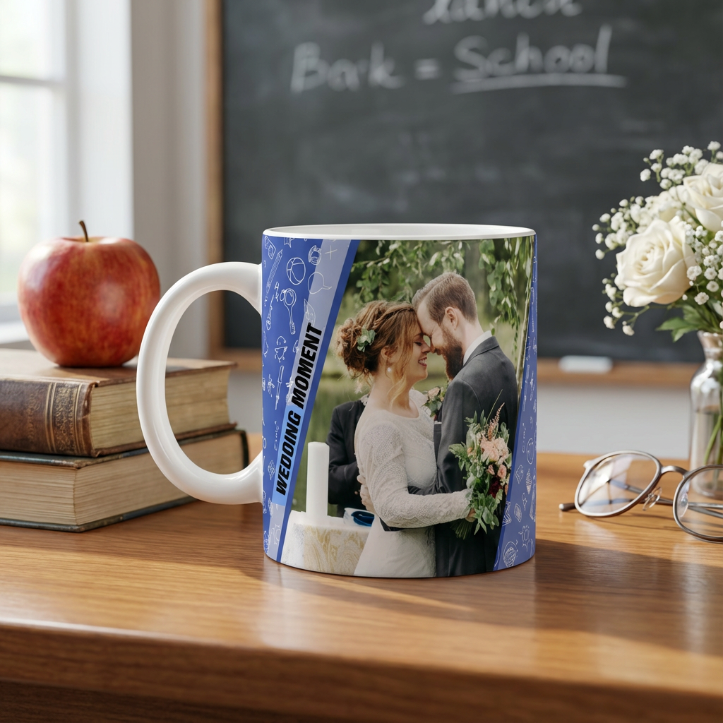 Scholar's Union – Custom Photo Print Ceramic Mug (11oz) - Personalized Gift for Teachers