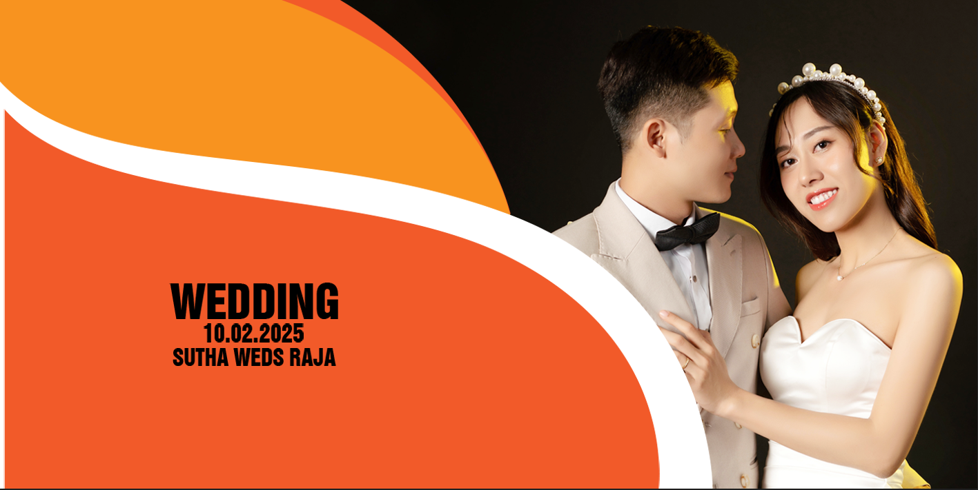 Modern Orange Wave Wedding – Custom Photo Print Ceramic Mug (11oz) - Personalized Gift for Couples