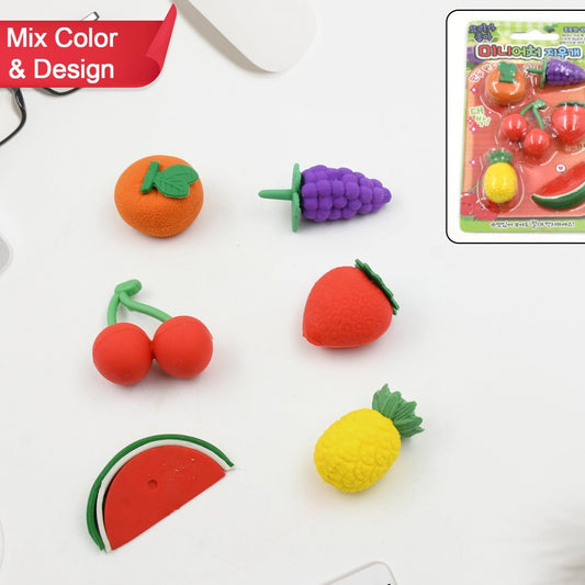 3d Mix Design Fancy  Stylish Colorful Erasers Mini Eraser Creative Cute Novelty Eraser For Children Different Designs Eraser Set For Return Gift Birthday Party School Prize (1 Set) - Happy Price - Image 1