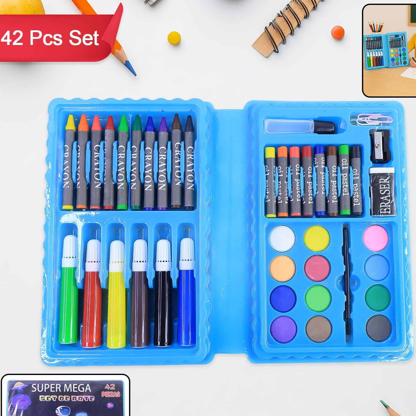 42-piece Complete Kids Art  Craft Stationery Set - Happy Price - Image 1