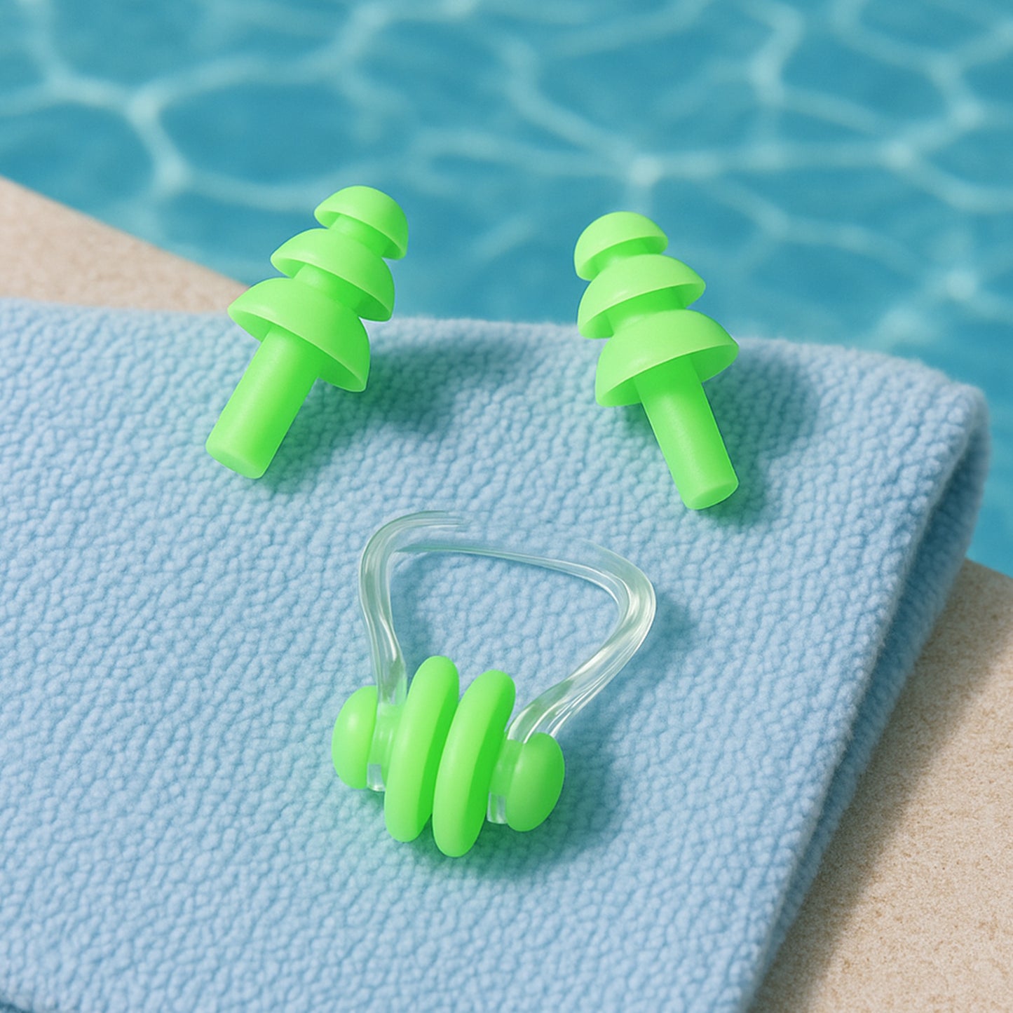 Swimming Earplugs And Nose Clip Set (3 Pc) - Happy Price - Image 6