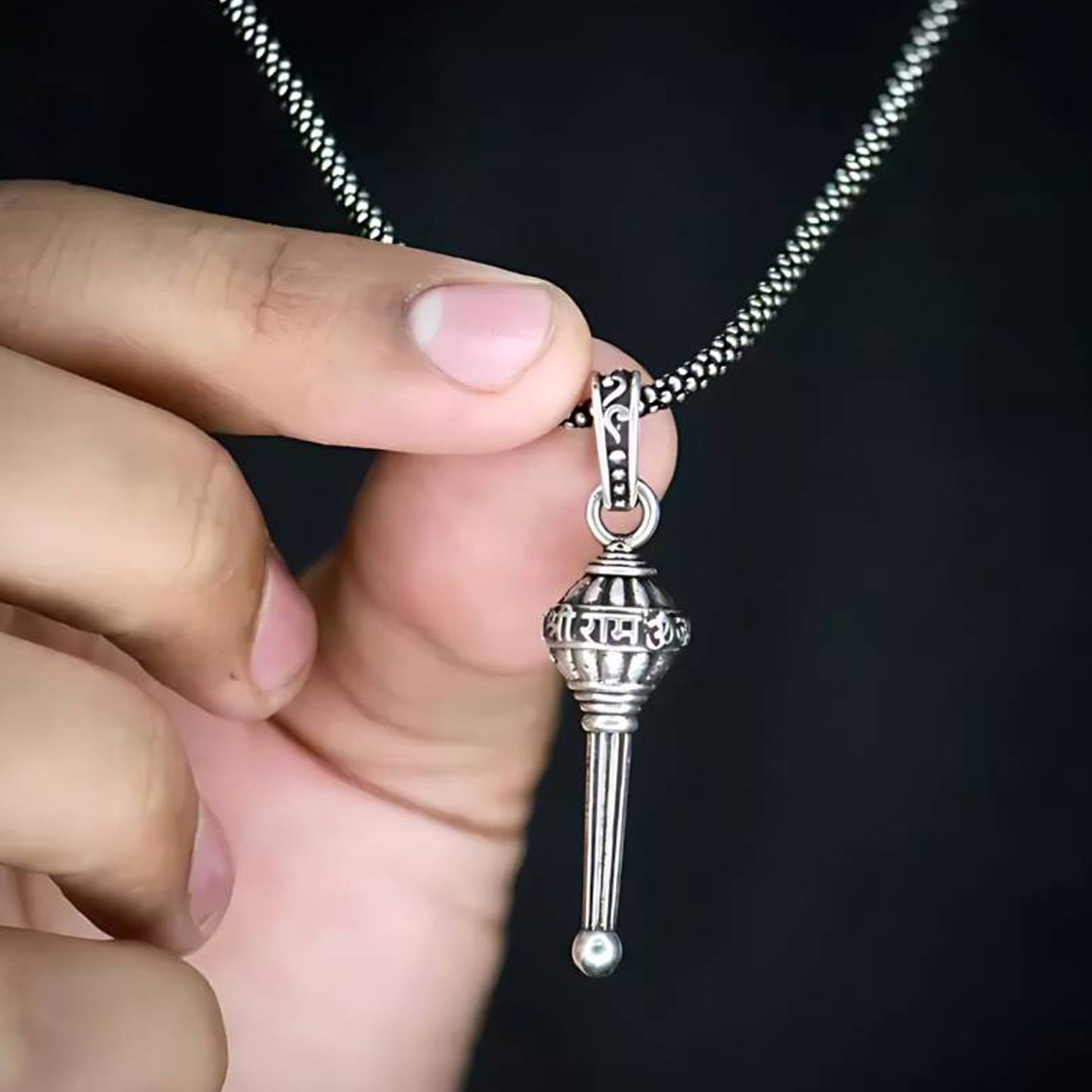 Lord Hanuman Gada Pendant With Chain (1 Pc) - Happy Price - Image 4