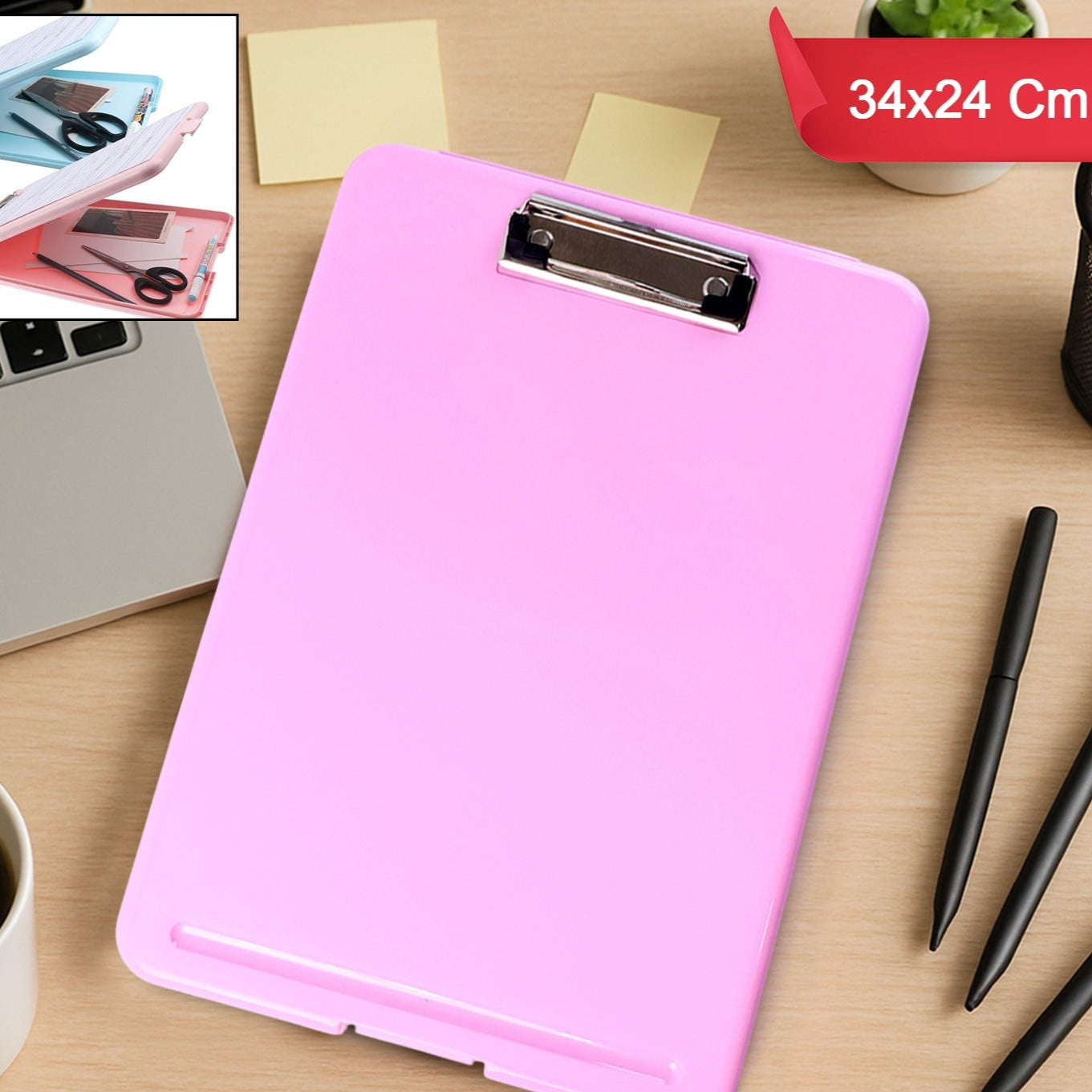 A4 Size Hard Plastic Clipboard File Folder (1 Pc) - Happy Price - Image 1