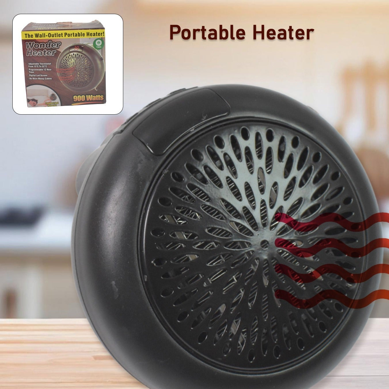 Room Heater For Home Office Camper Led Screen Portable Wall Heater (900w  1 Pc) - Happy Price - Image 1