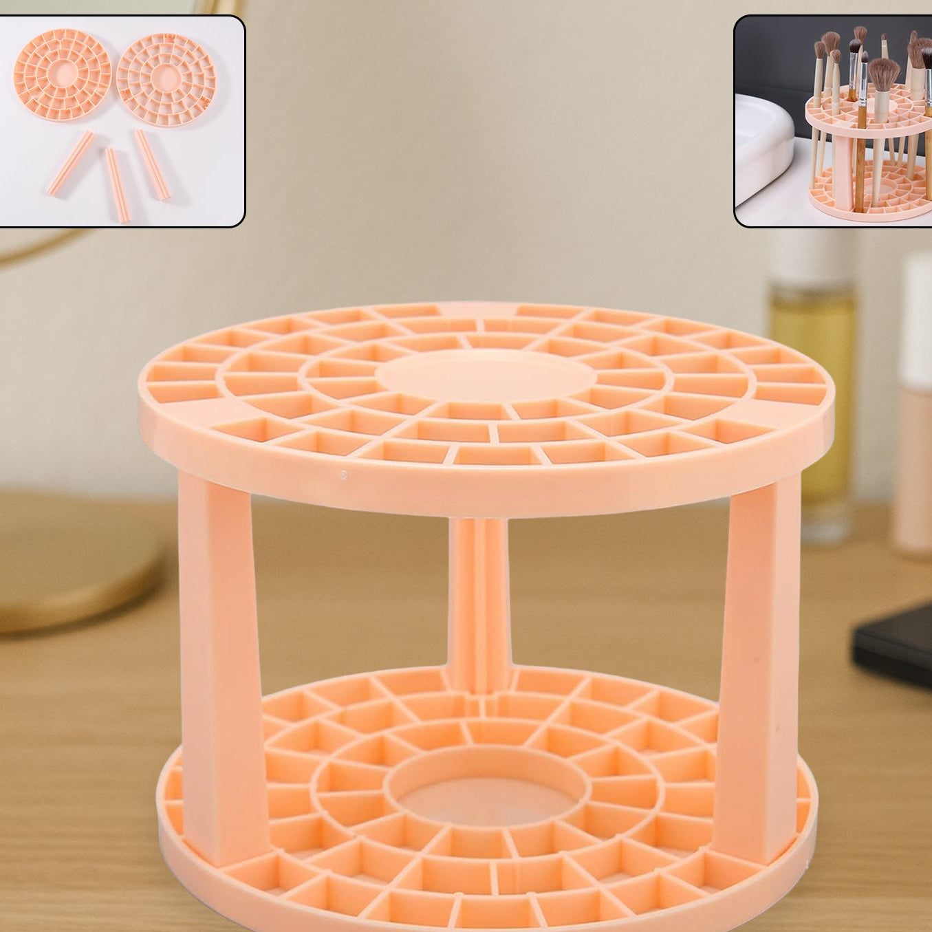 Rotating Makeup Brush Holder Stand (1 Pc) - Happy Price - Image 1