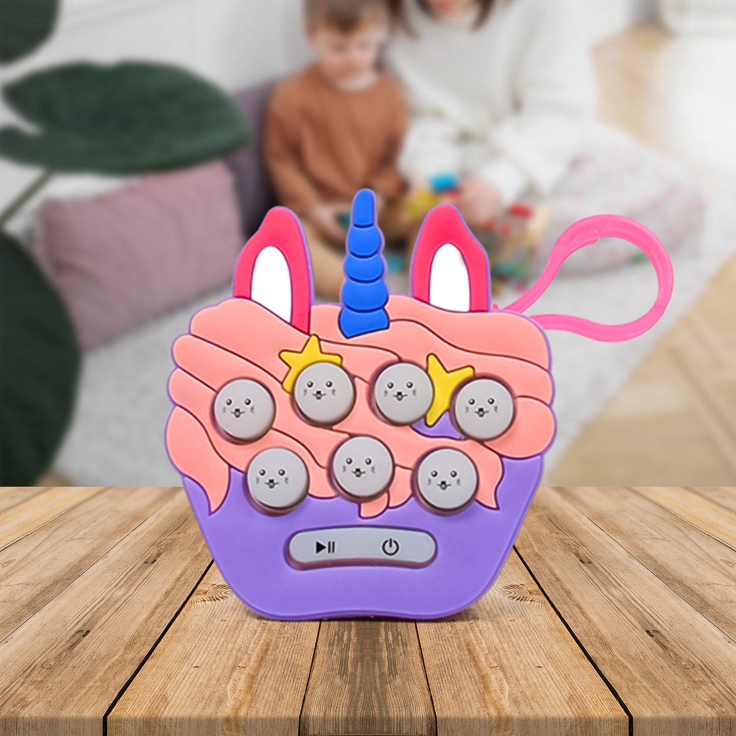 Mini Push Bubbles Game With Keychain  Music Game (1 Pc) - Happy Price - Image 2