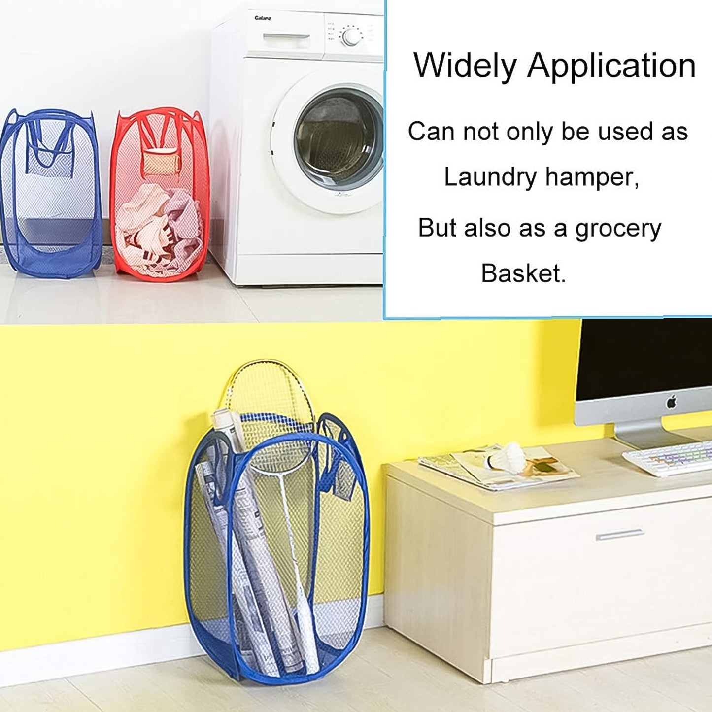 Foldable Collapsible Mesh Laundry Bag Pack Of 1 (Mix Color) - Happy Price - Image 5