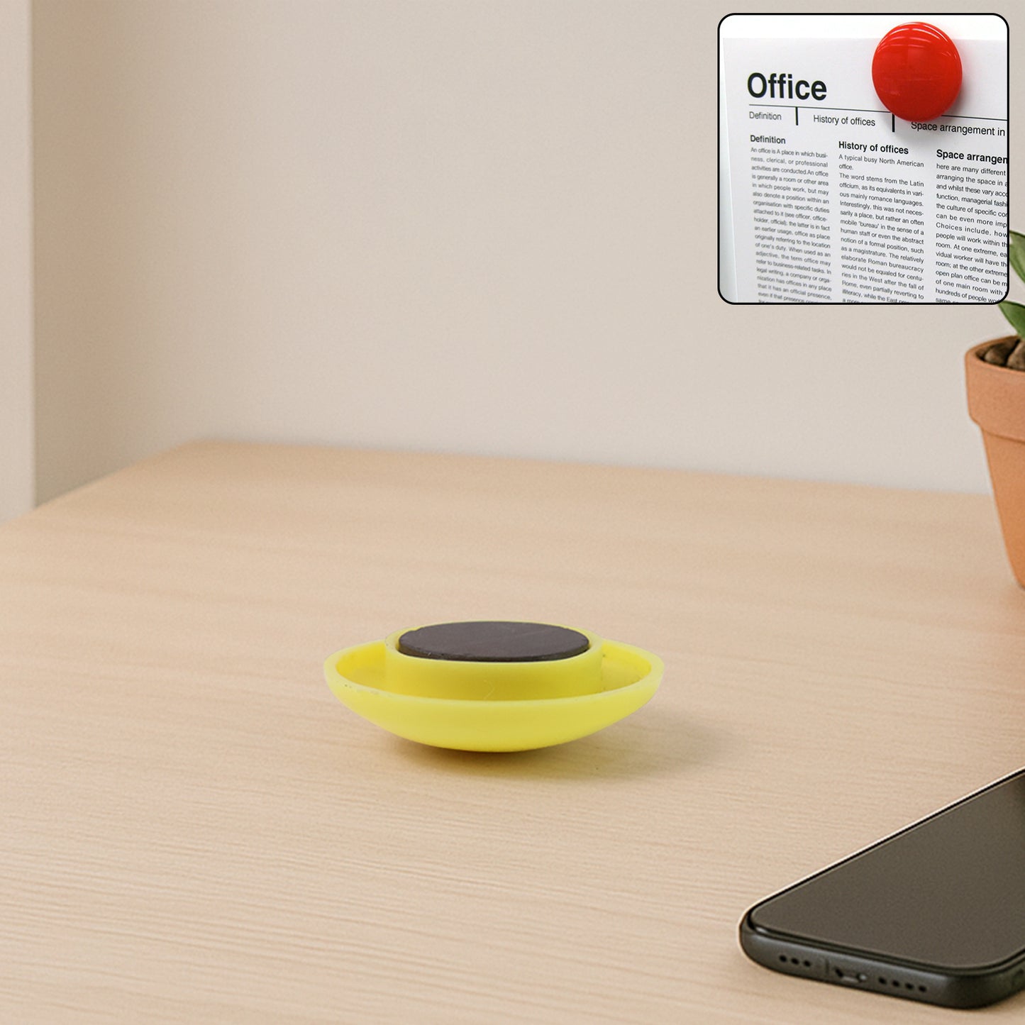 Yellow Board Magnets Circular Plastic Buttons (1 Pc) - Happy Price - Image 2