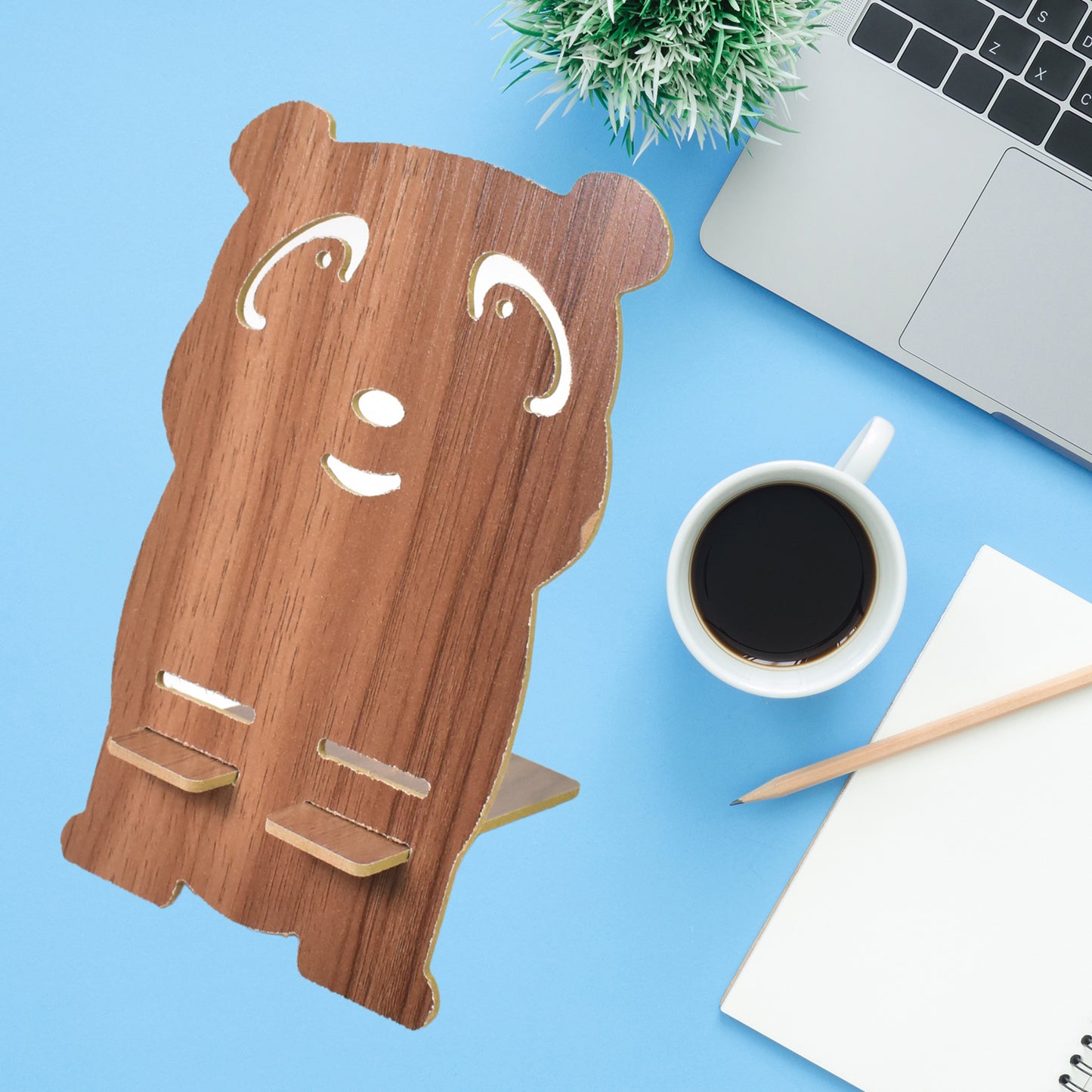 Wooden Cartoon Shape Design Mobile Stand  (1 Pc) - Happy Price - Image 3