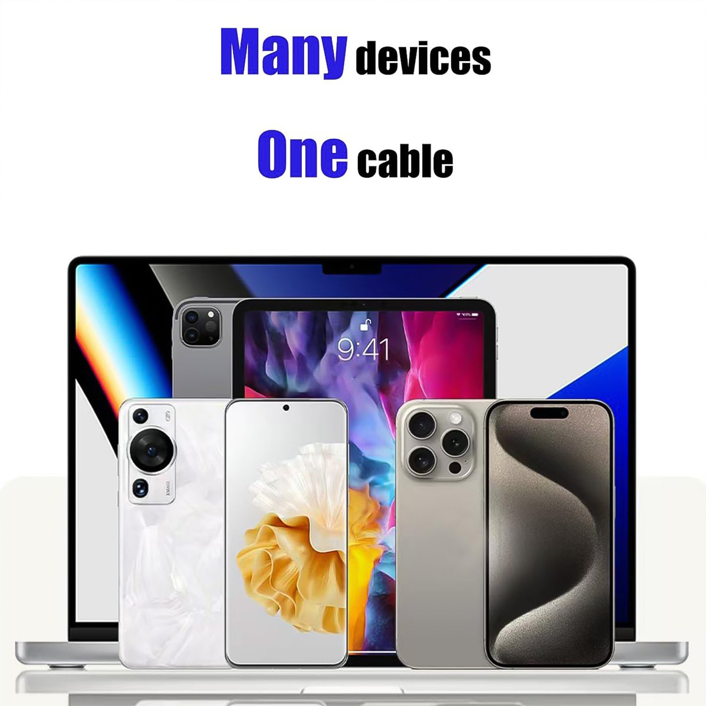 4 In 1 Spring Fast Charging Cable (1 Pc  1.5 Mtr Long) - Happy Price - Image 2