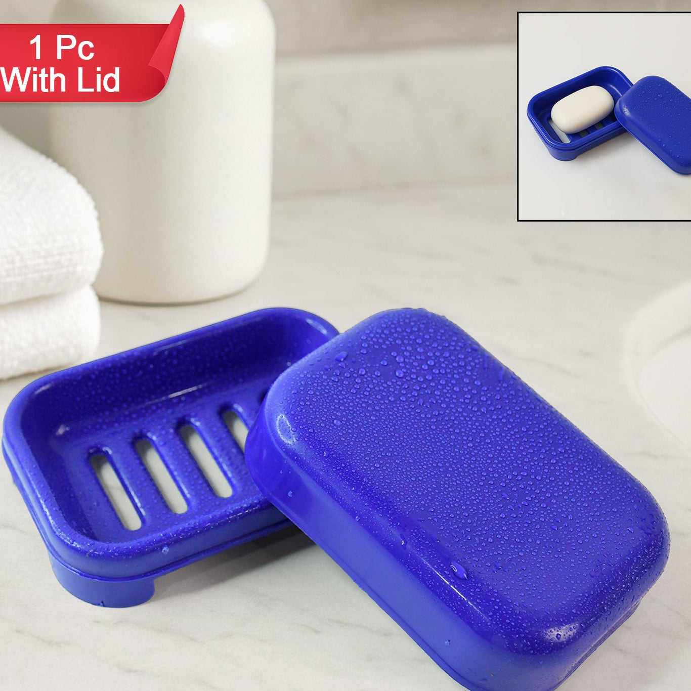 Premium Quality Rectangular Plastic Soap Case (1 Pc) - Happy Price - Image 1