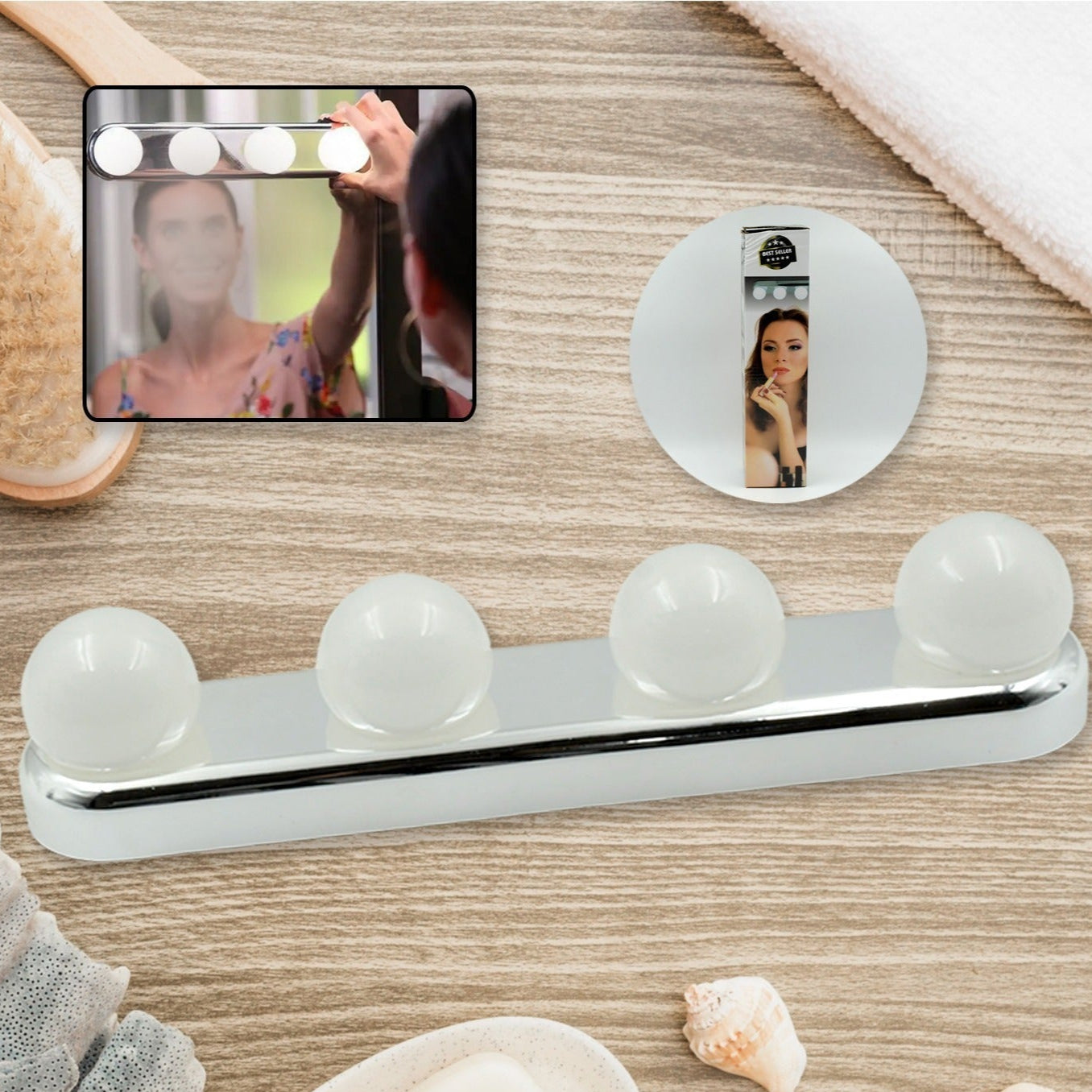 Glow Make Up Light Portable Cosmetic Kit Battery Powered Mirror Lighting Super Bright - Happy Price - Image 1