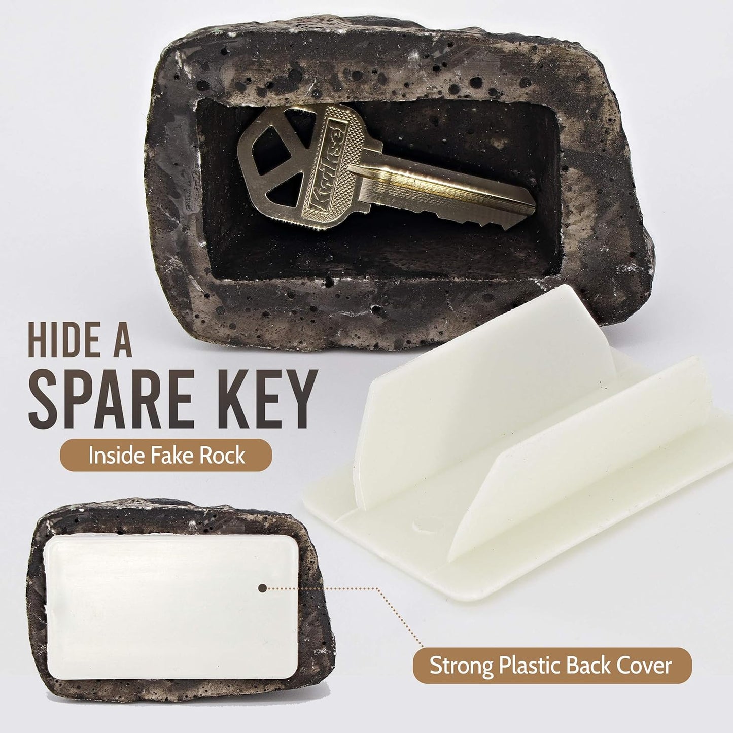 Hide A Key Outside Rock Looks Like A Real Rock - Weatherproof Rock Key Perfect For Emergencies - Fake Rock Key Hider Outside Decorative (1 Pc) - Happy Price - Image 2