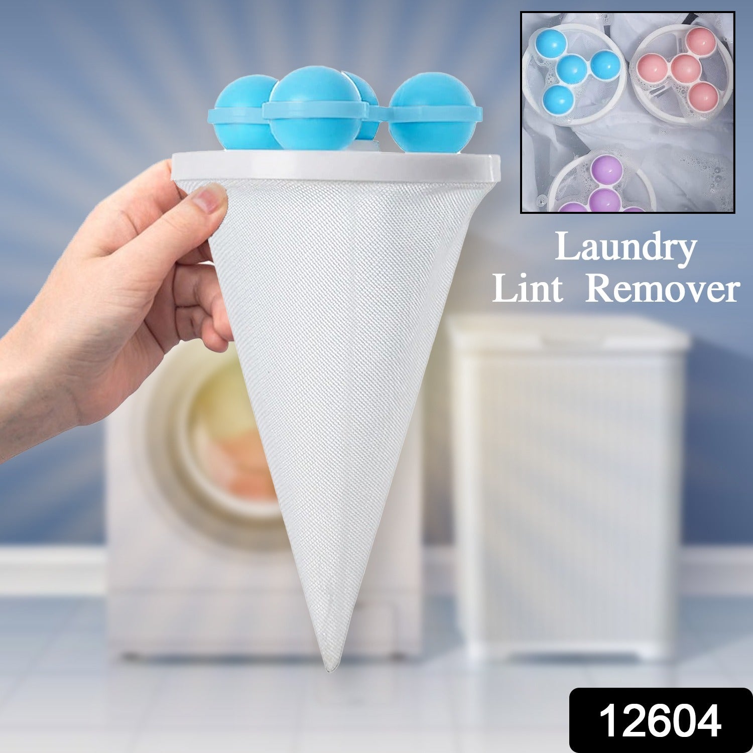 Laundry Ball Floating Pet Fur Lint Hair Catcher Household Reusable Washing Machine Floating Lint Mesh Bag Hair Filter Net Pouch Washing Lint Hair Remover Net Mesh Bag Dryer (1 Pc) - Happy Price - Image 1