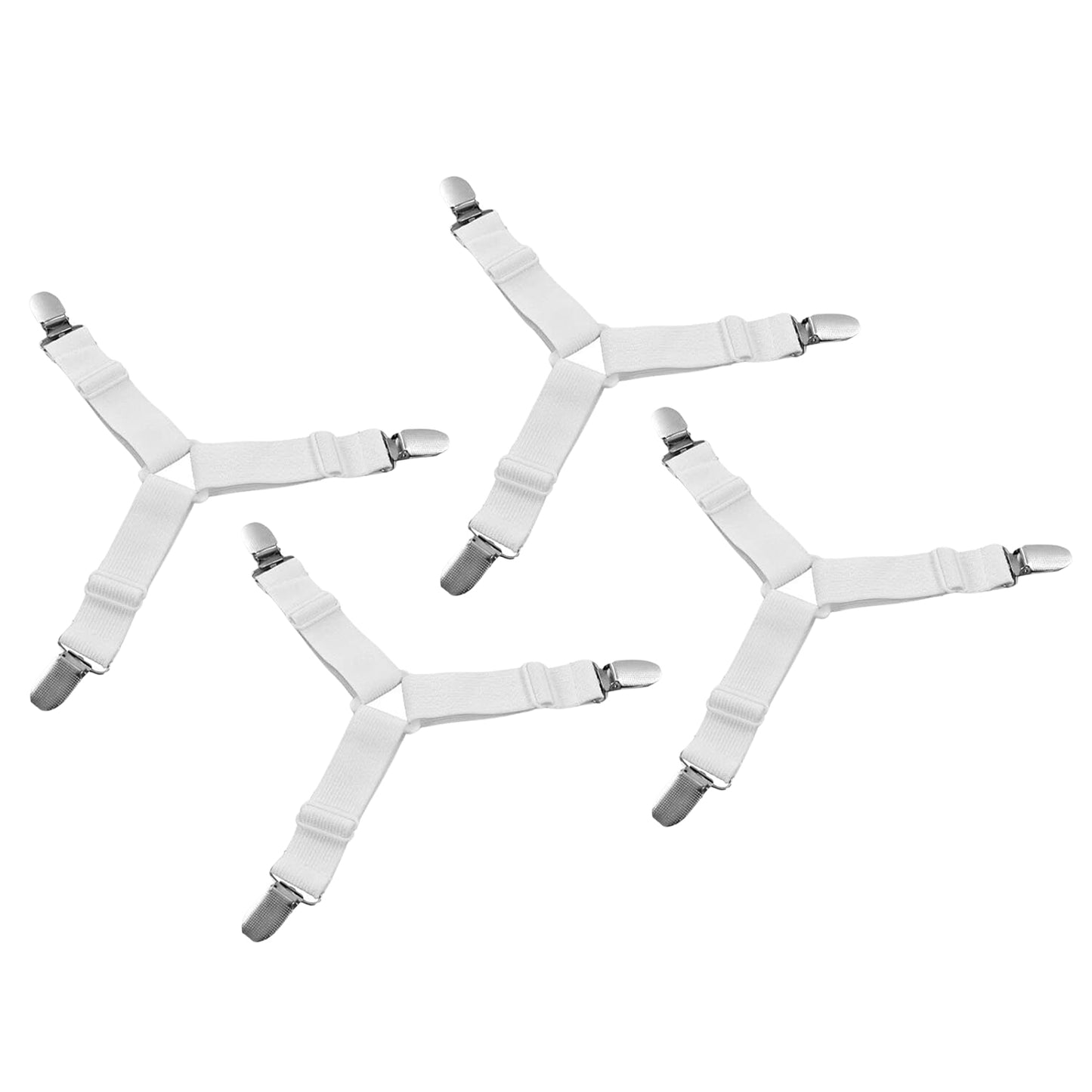 Adjustable Triangle Elastic Suspenders Gripper Holder Straps Clip For Bed Sheets (4 Pc) - Happy Price - Image 4