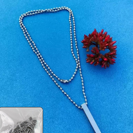 Plain Stick Shape Locket With Chain Stainless Steel Necklace (1 Pc) - Happy Price - Image 1