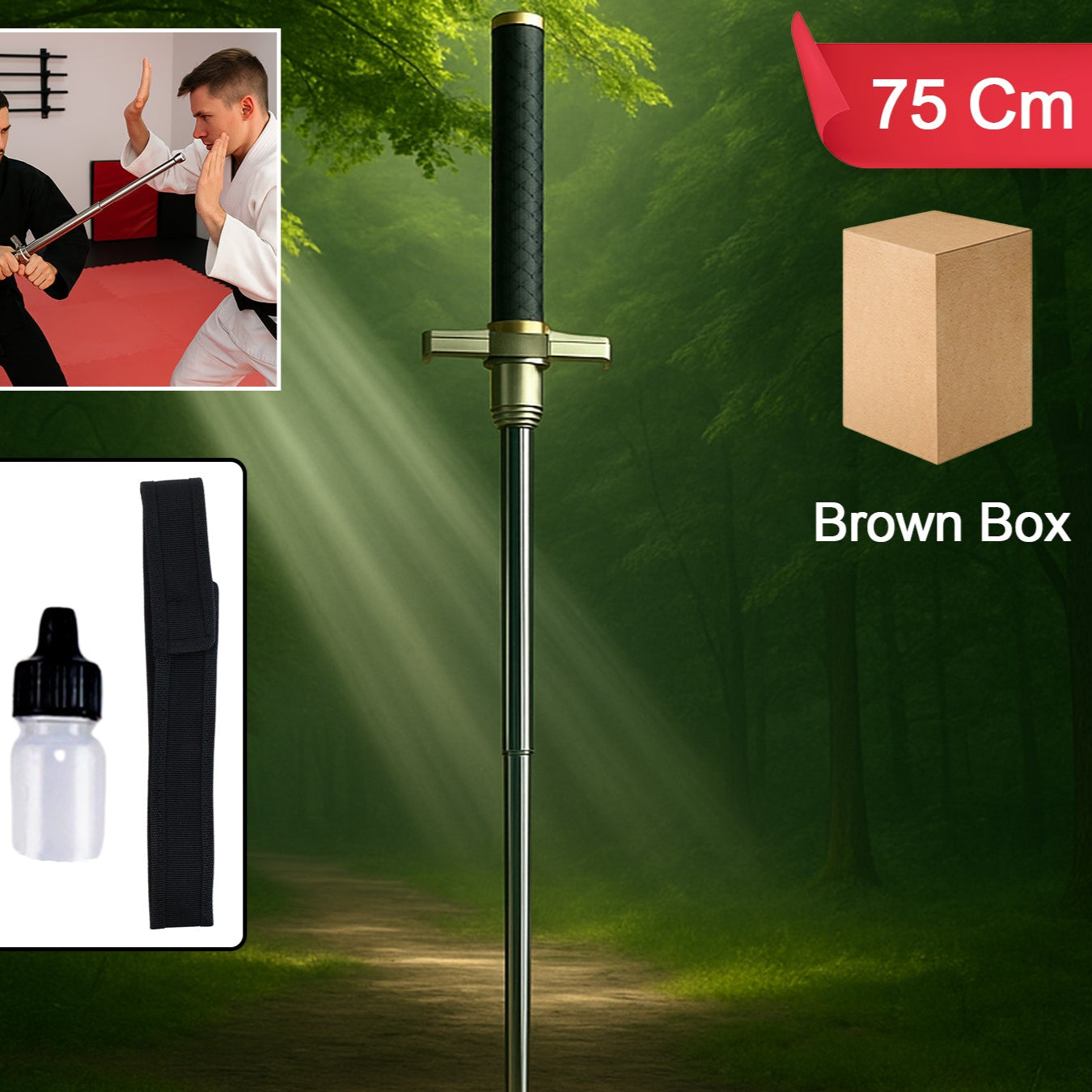 Lightweight Folding Walking Sticks With Nylon Bag Cover (75 Cm) - Happy Price - Image 1