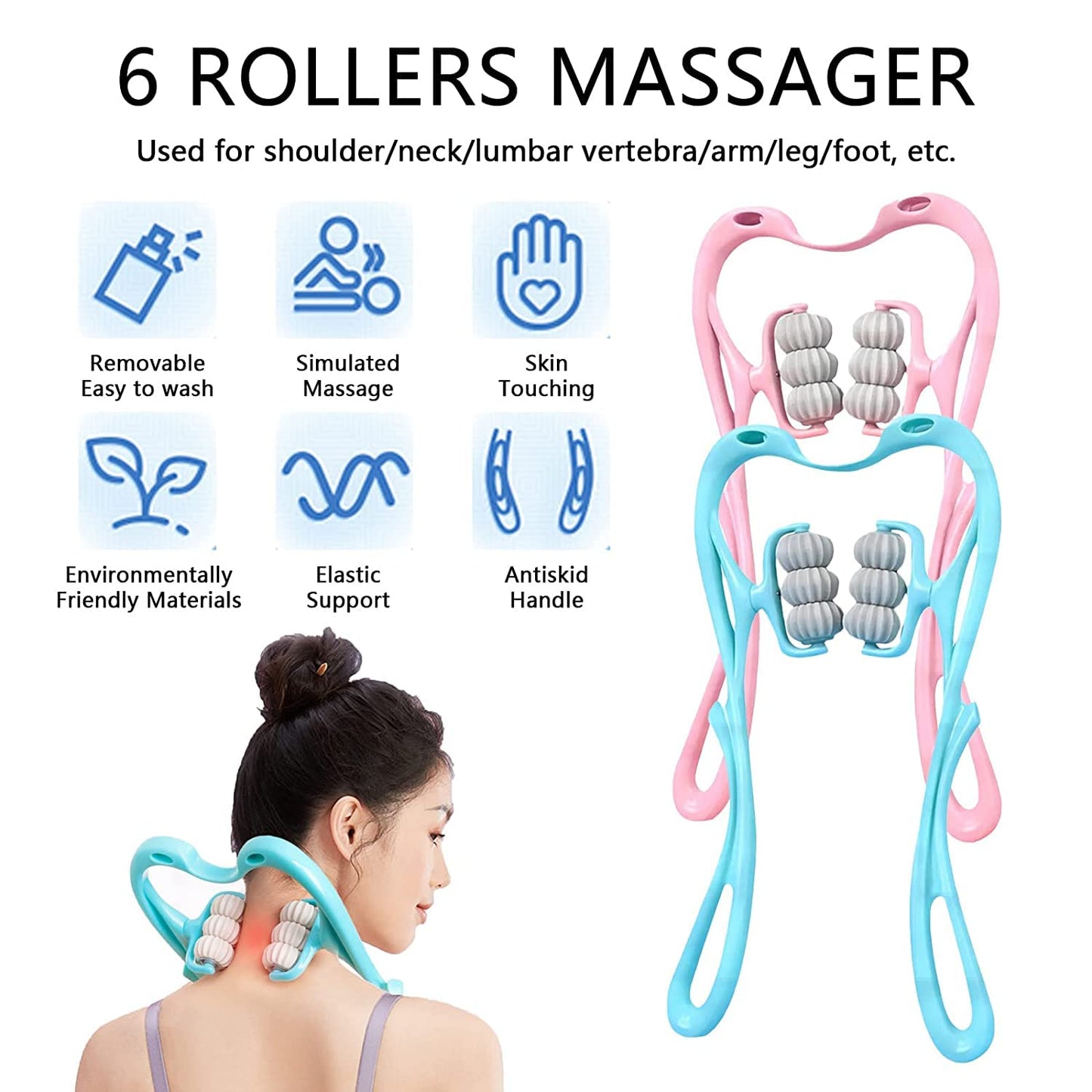 Neck Shoulder Massager Portable Relieving The Back For Men Relieving The Waist Women (1pc) - Happy Price - Image 5