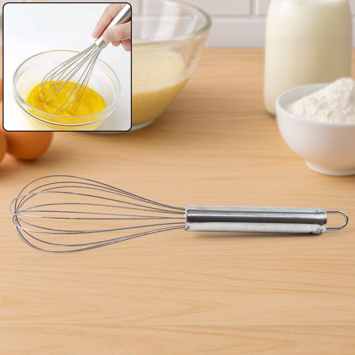 Medium Stainless Steel Balloon Whisk (24cm  1 Pc) - Happy Price - Image 3