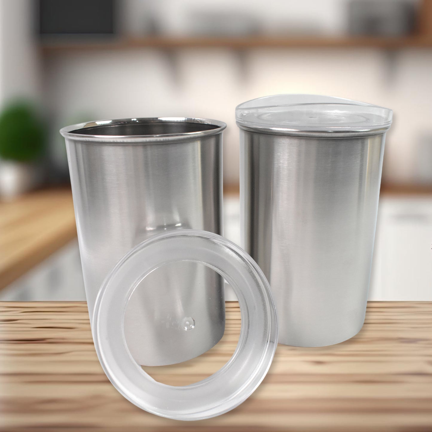 Multipurpose Stainless Steel Airtight Containers With See Through Lid (2 Pc Set  1000 Ml) - Happy Price - Image 3