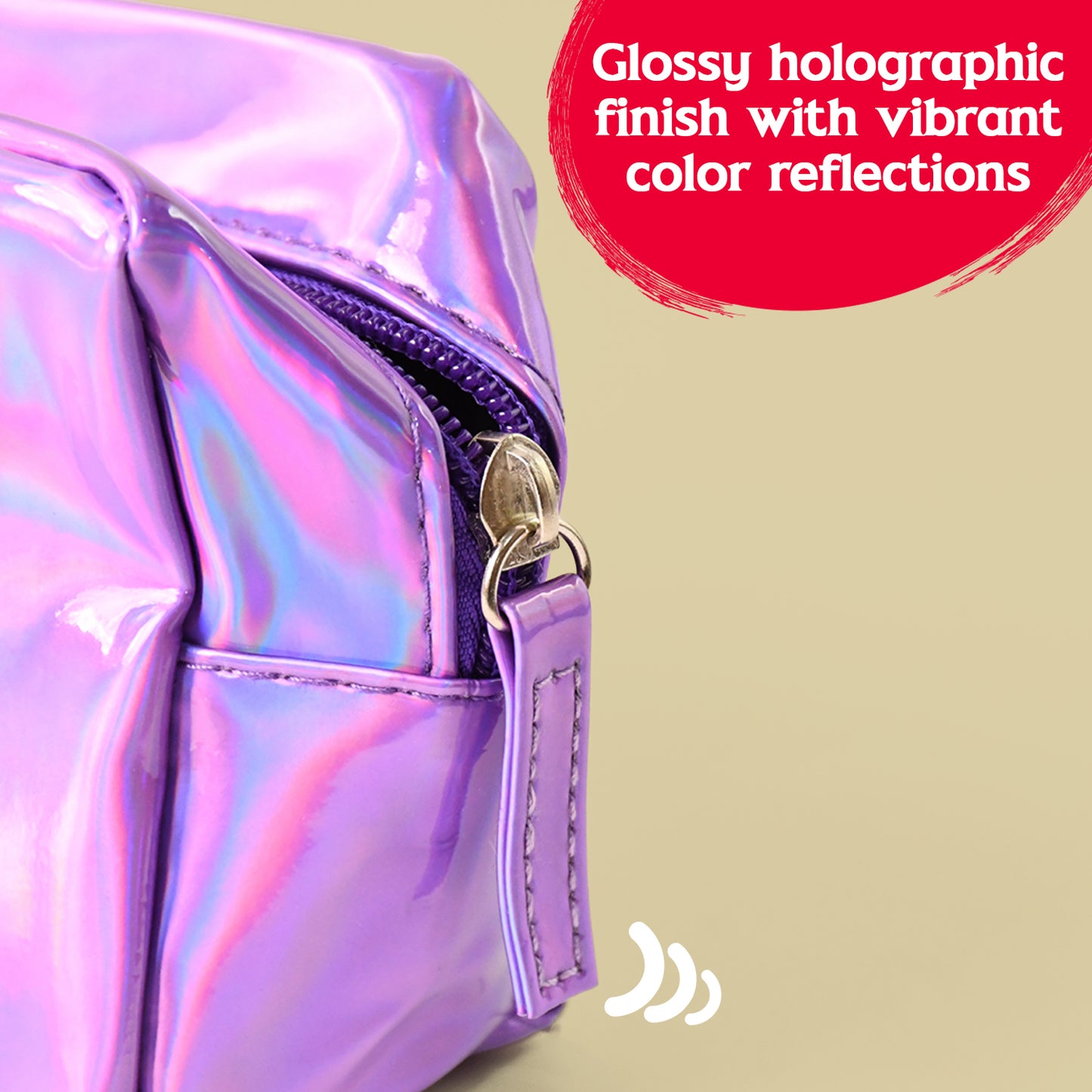 Holographic Shiny Waterproof Travel Cosmetic Pouch (1 Pc) - Happy Price - Image 6