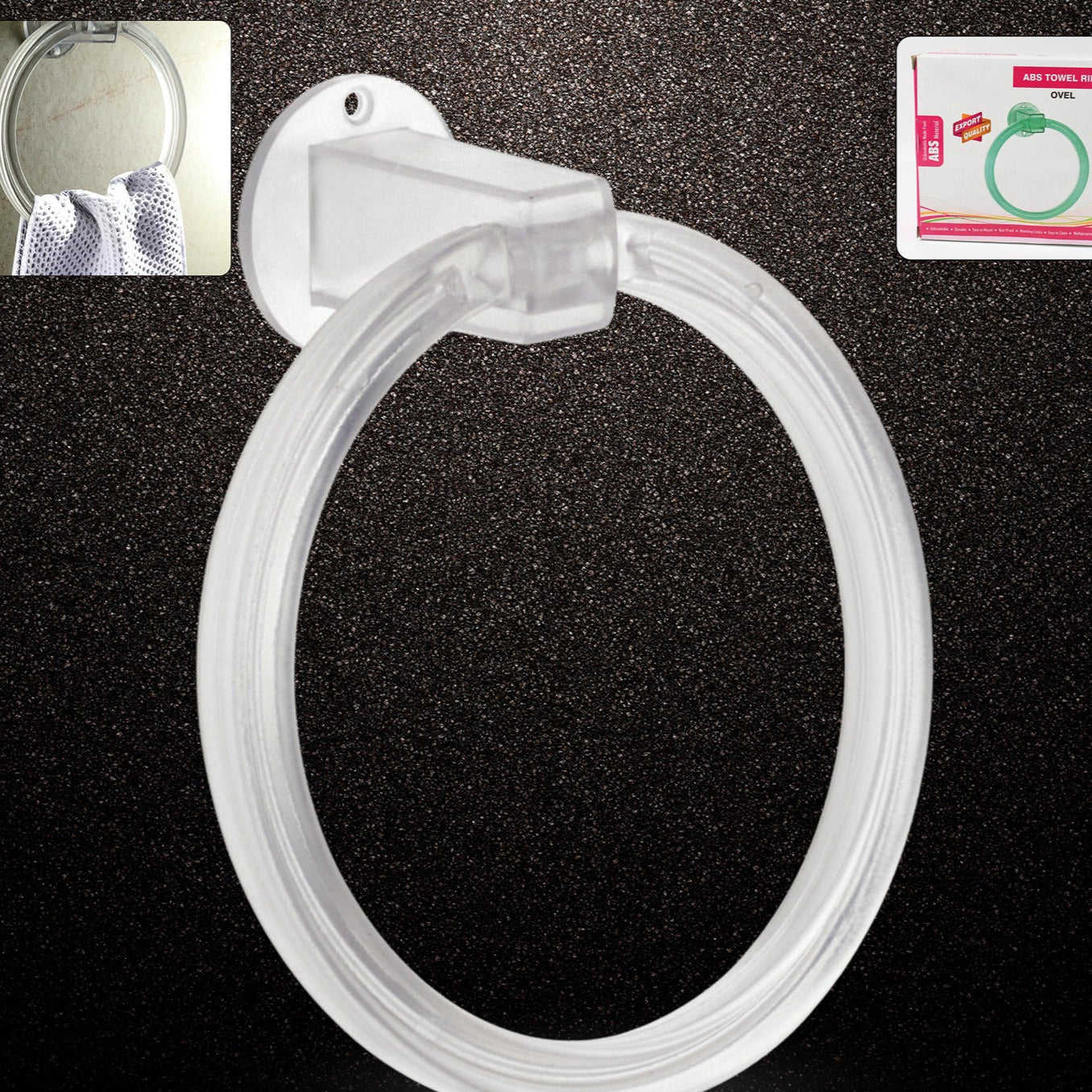 Unbreakable Abs Round Towel Ring Wall Mounted Stand  Holder (1 Pc) - Happy Price - Image 1