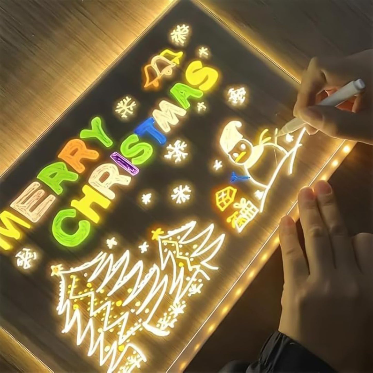 LED Illuminated Writing Board Set with Neon Markers & Stand - Reusable Message Board - Happy Price - Image 6