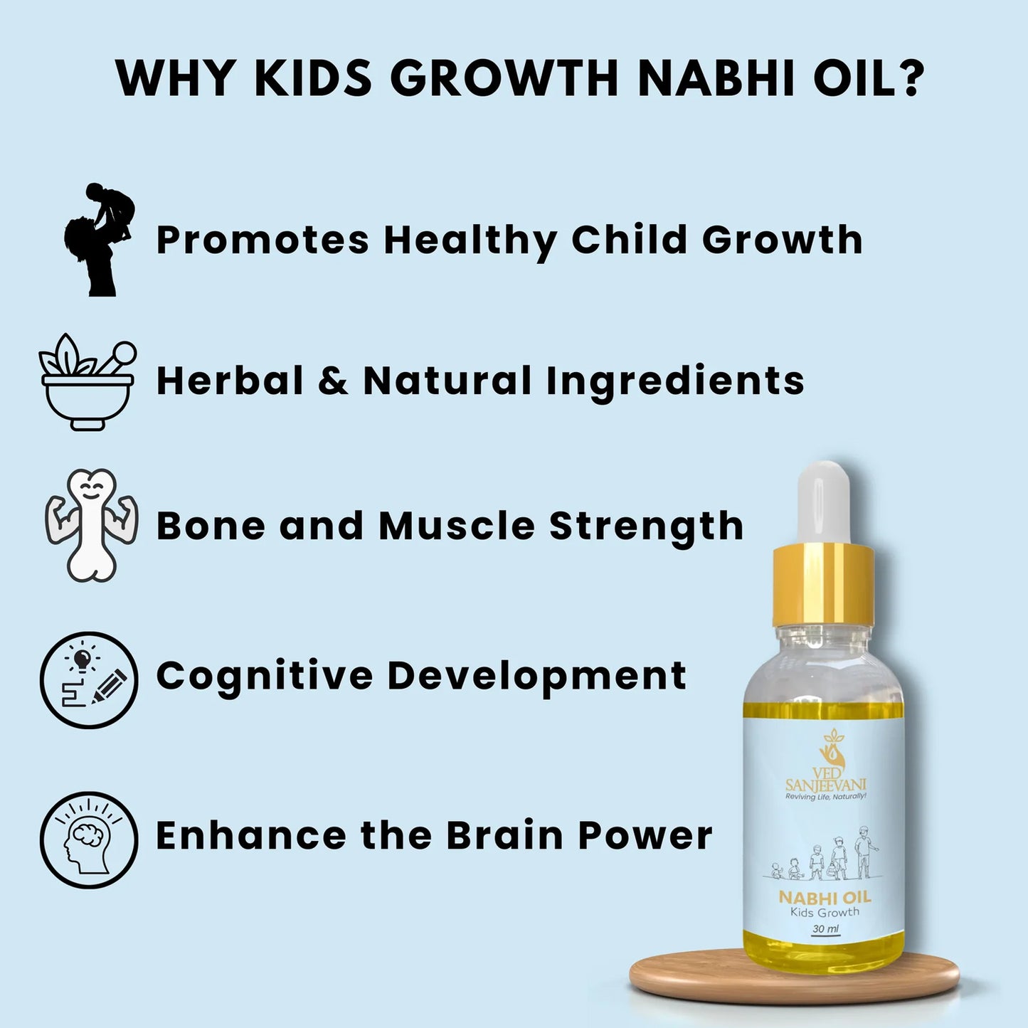 Ved Sanjeevani Nabhi Oil For Kids Growth (30ml  1 Pc) - Happy Price - Image 6