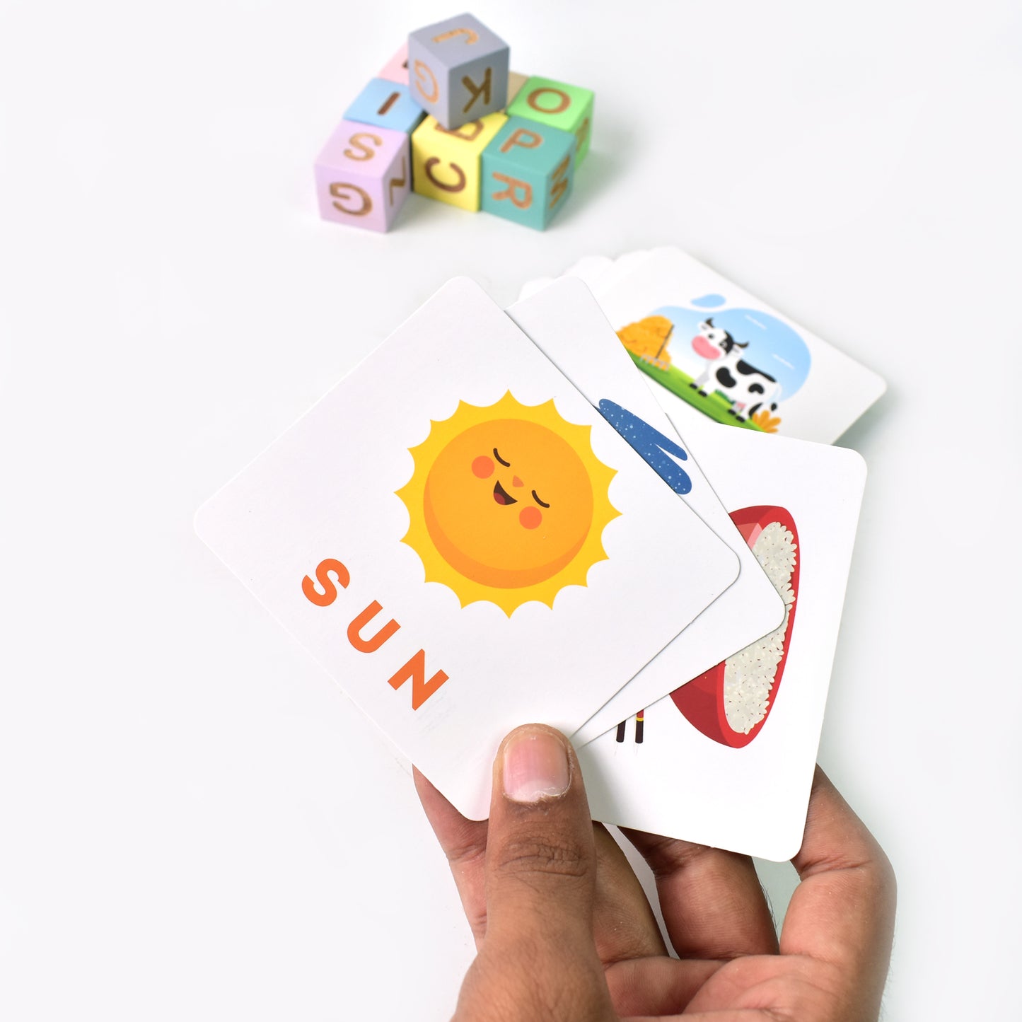 Alphabet Puzzle Spelling  Reading Words (26 Flash Cards  8 Woodenblock) - Happy Price - Image 3