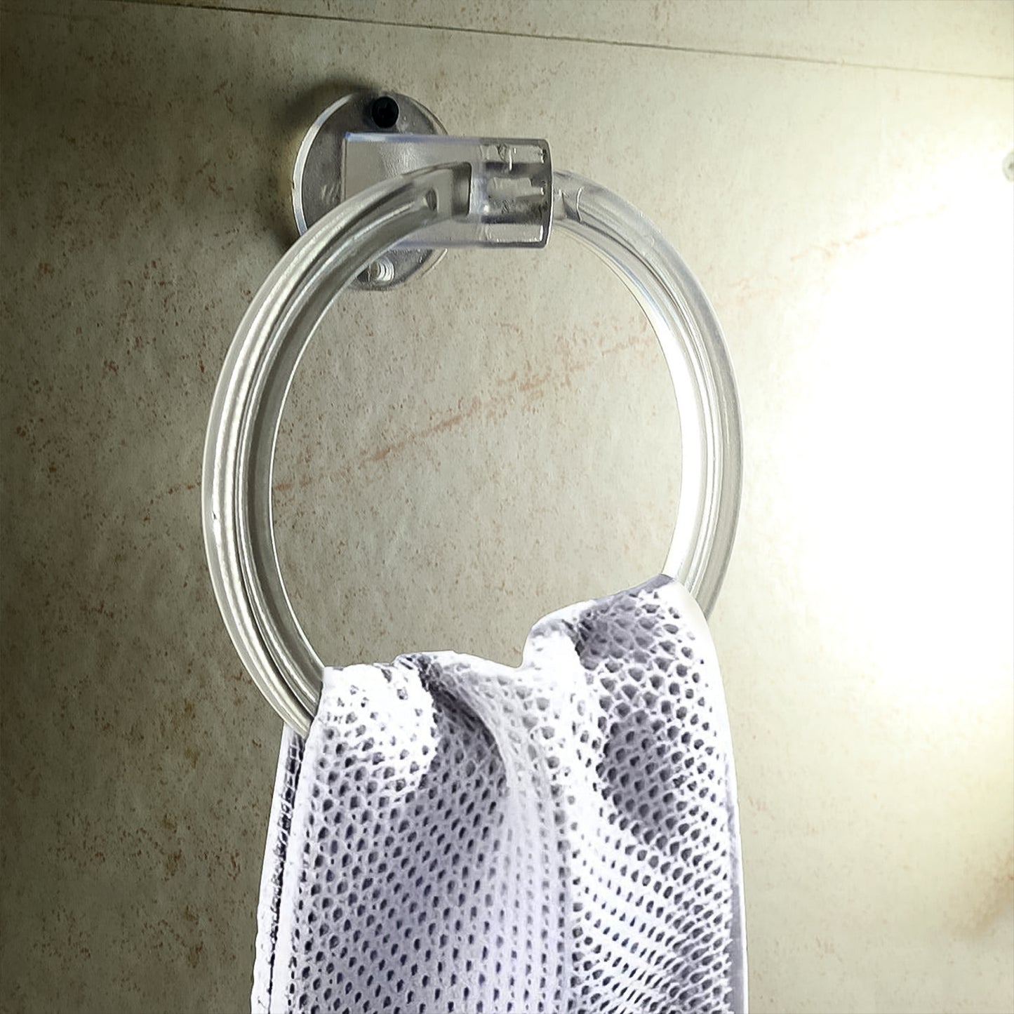 Unbreakable Abs Round Towel Ring Wall Mounted Stand  Holder (1 Pc) - Happy Price - Image 3