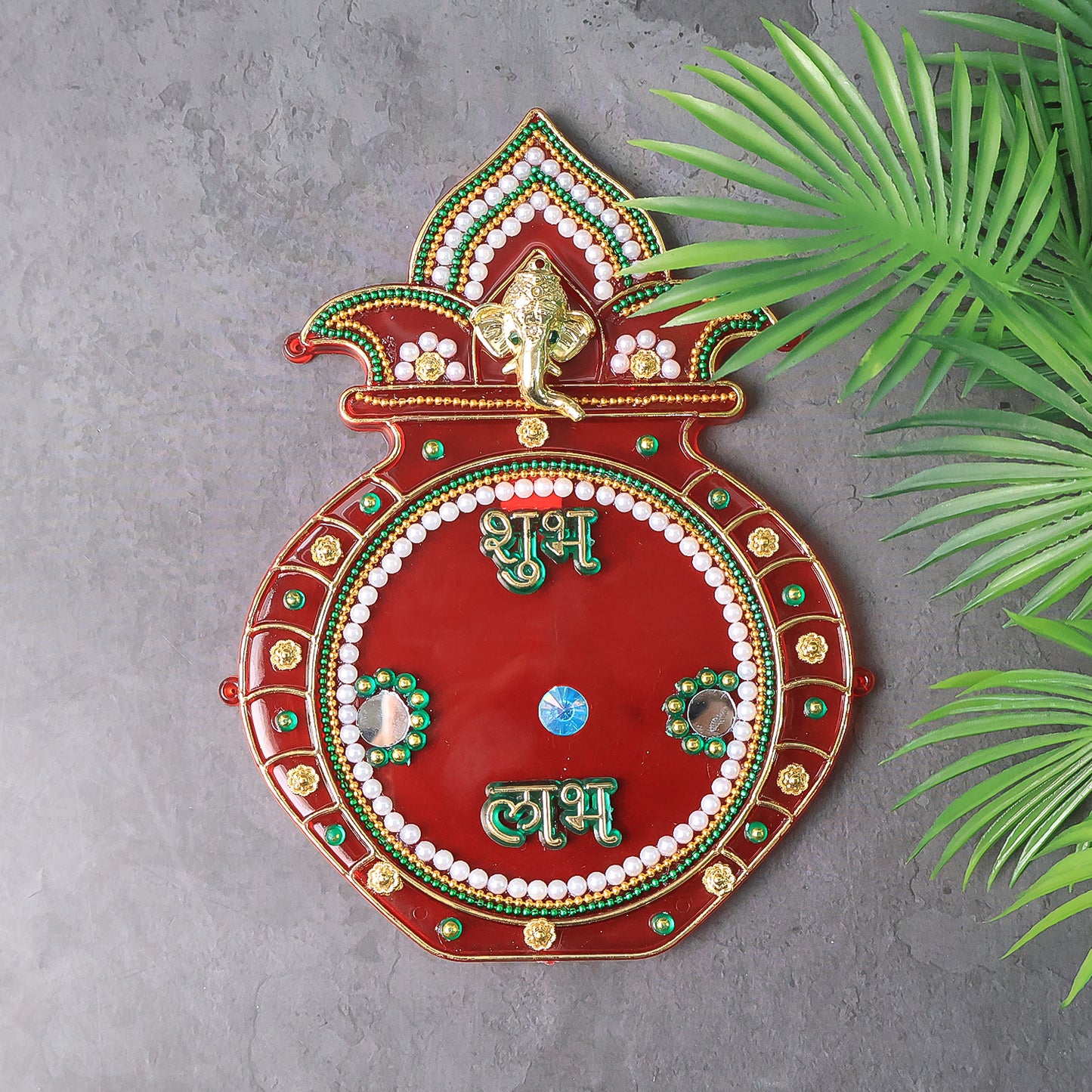 Decorative Kalash Wall Hanging With Shubh Labh (1 Pc) - Happy Price - Image 6