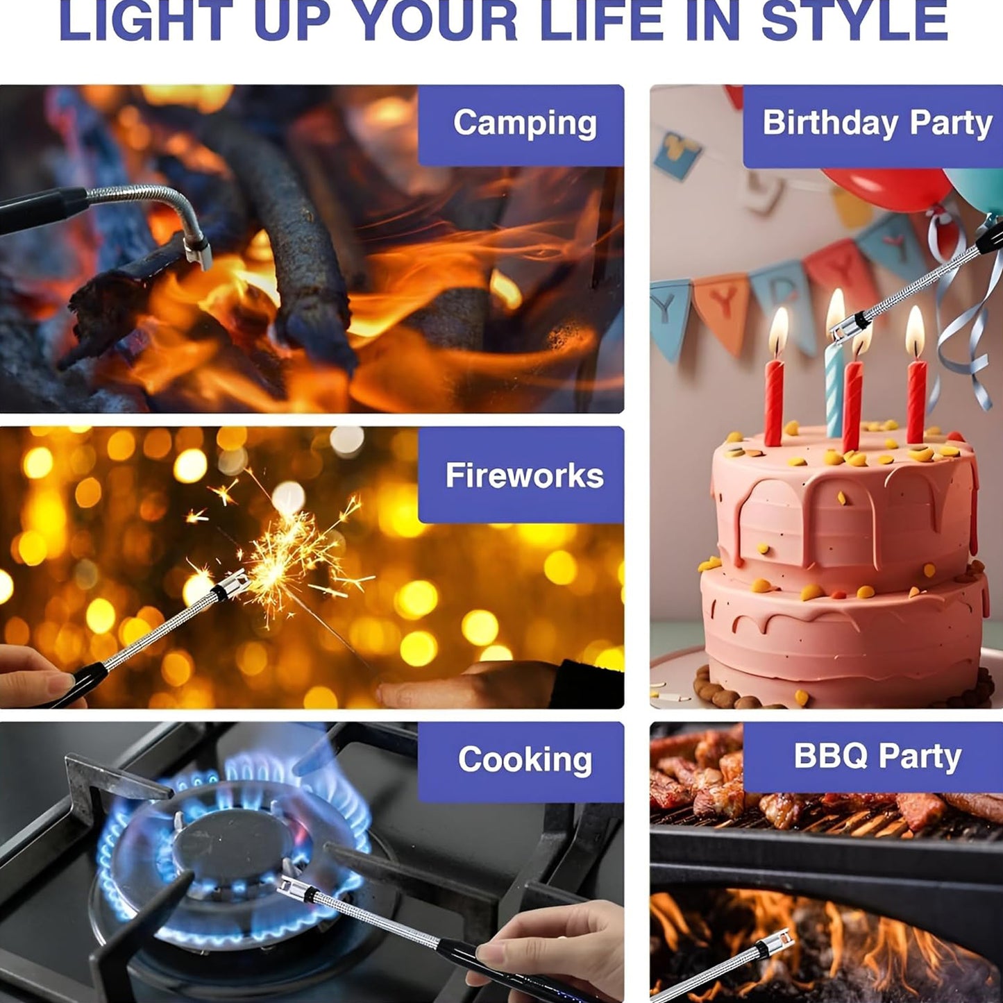 Metal Rechargeable Electric Arc Lighter With Flexible Neck (1 Pc) - Happy Price - Image 4
