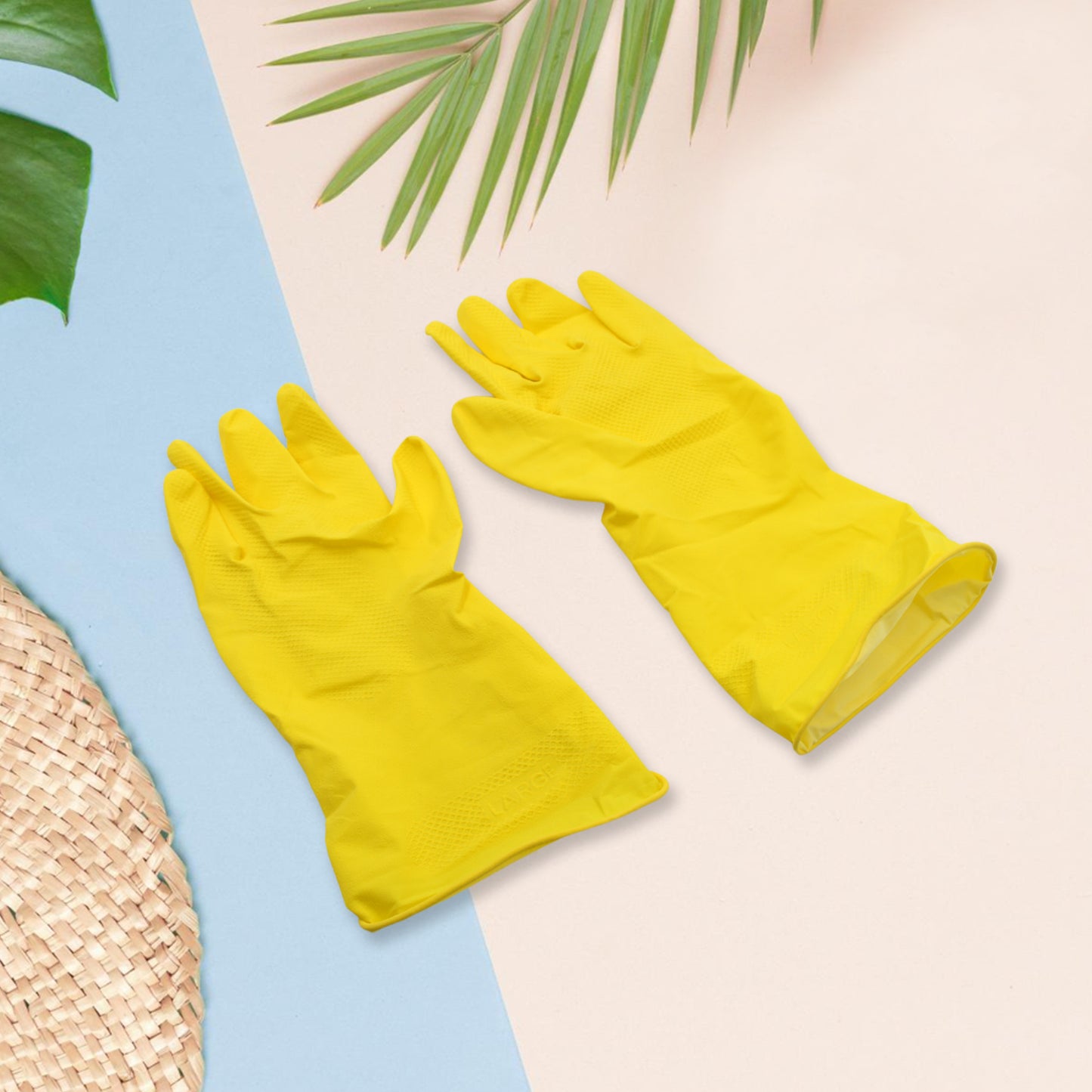Multipurpose Rubber Reusable Cleaning Gloves Reusable Rubber Hand Gloves I Latex Safety Gloves I For Washing I Cleaning Kitchen I Gardening I Sanitation I Wet And Dry Use Gloves (1 Pair) - Happy Price - Image 2
